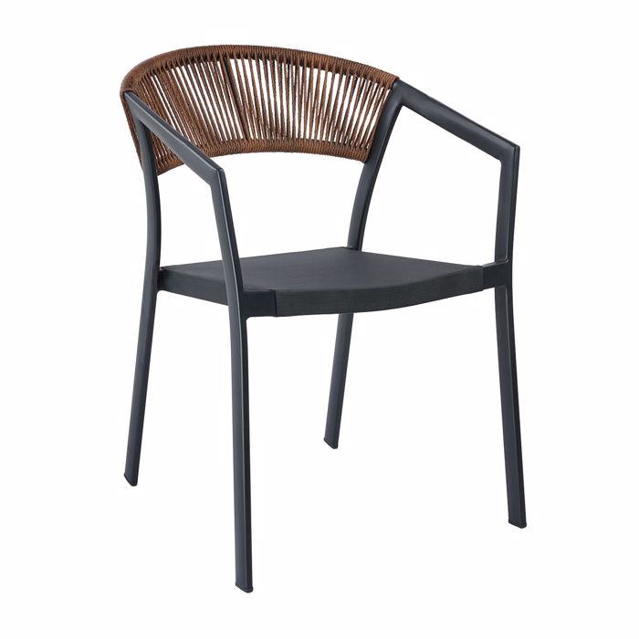 Varossi Beluga Fusiko me Moka Skeleto 900-288 Poluthrona Exoterikou Xorou 80x56x60cm