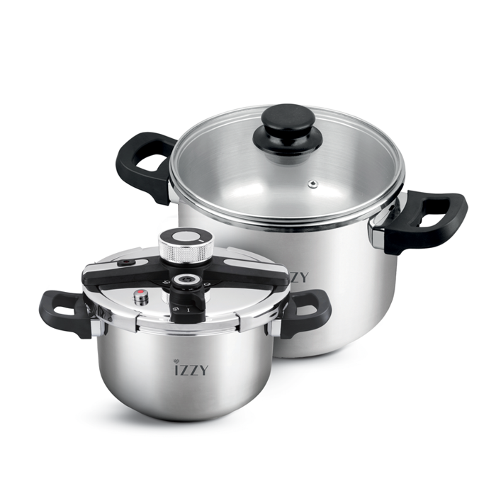 Izzy Gourmet Multi Set 9Lt + 5Lt Xutra Taxutitas kai Katsarola me kapaki (213181)