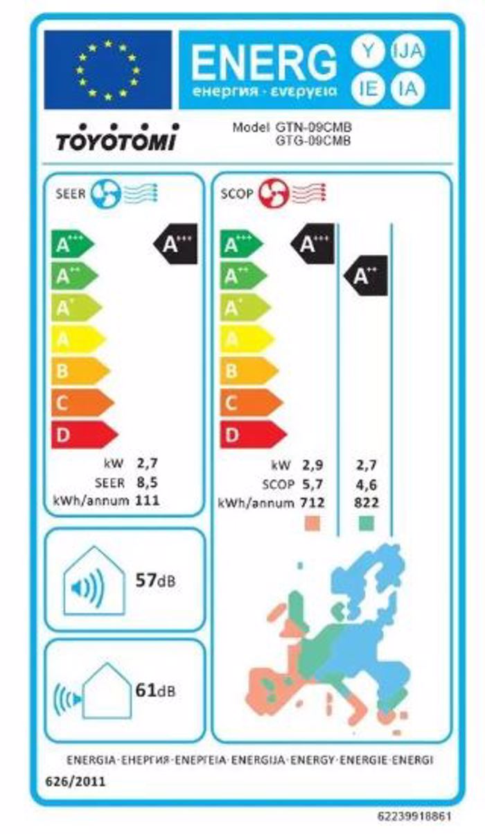 Toyotomi Gosai GTN/GTG-09CMB Klimatistiko Inverter 9000 BTU A+++/A+++ me Ionisti kai Wi-Fi