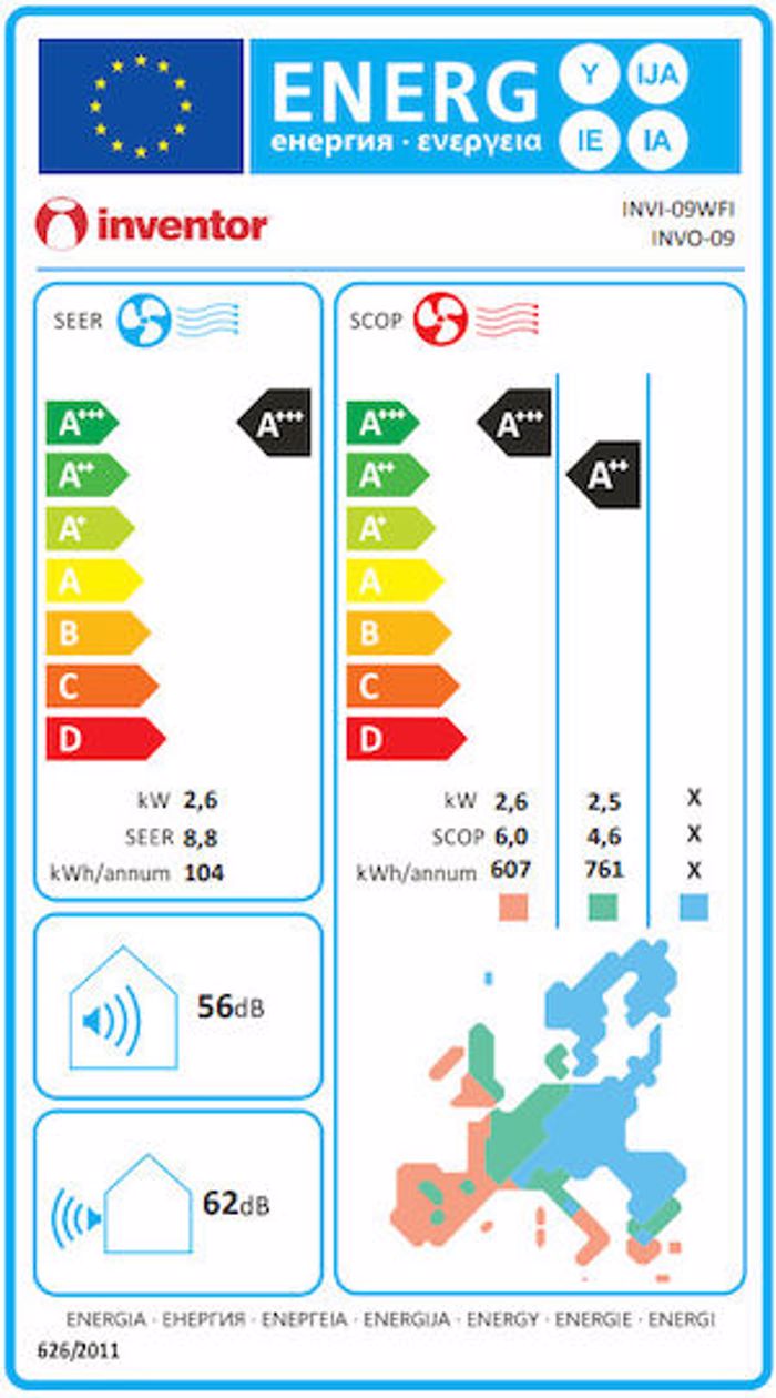 A/C Inventor Intellia INVI-09WFI/INVO-09 9000Btu(ESOT-EXOT)A+++/A+++me Texniti Noimosuni