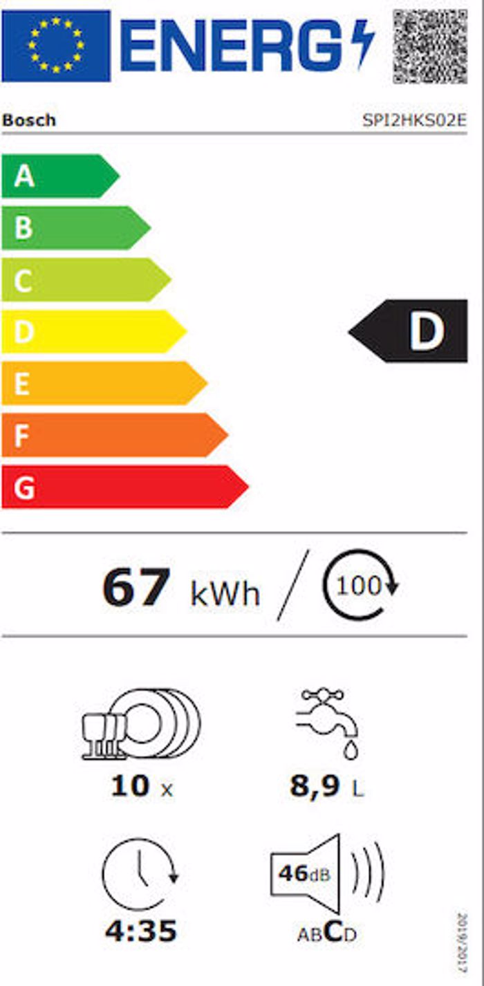Bosch SPI2HKS02E Entoixizomeno Pluntirio Piaton me Wi-Fi ga 10 Serbitsia P44.8xY81.5ek.