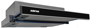 Απορροφητήρας Συρόμενος AIRFAN PG 206 INOX/BLACK 60cm  2 ΜΟΤΕΡ 580m3/h