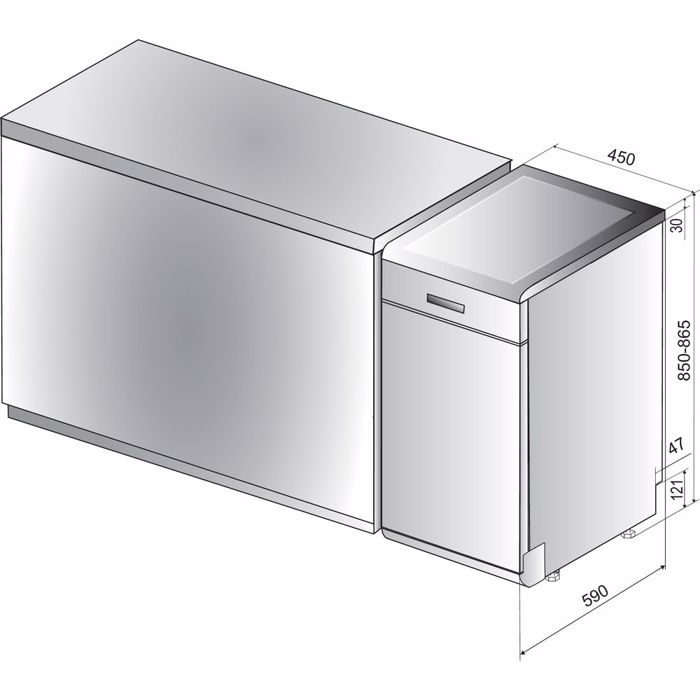 Whirlpool WSFO 3O23 PF X (Elefthero Pluntirio Piaton 45cm)