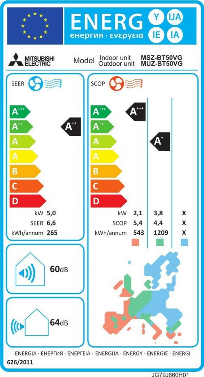 Mitsubishi MSZ/MUZ-BT25VGK (AC Inverter 9000 BTU me WiFi)