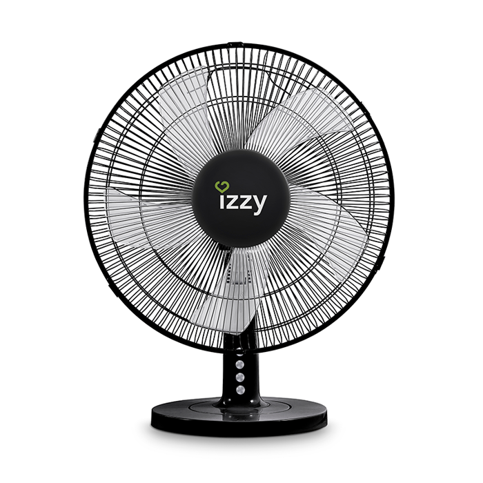 Izzy IZ-9023 Black 223917 (Epitrapezios Anemistiras 50W Diametrou 40cm)