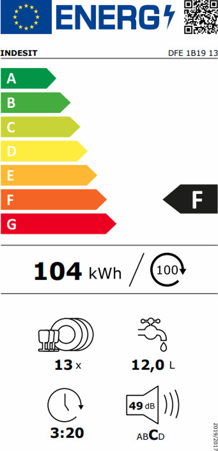 Indesit DFE 1B19 13 (Elefthero Pluntirio Piaton 60cm)