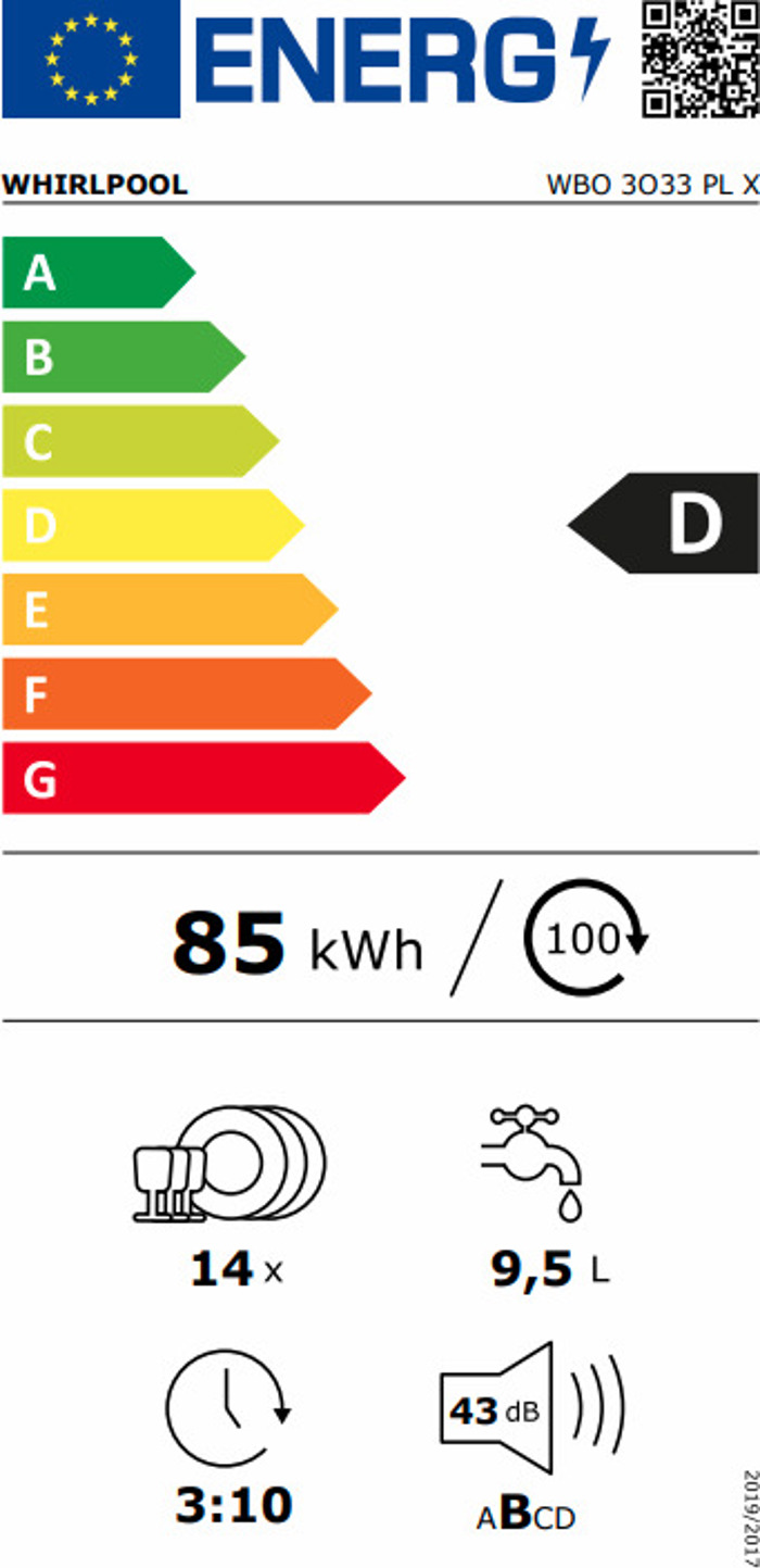 Whirlpool WBO 3O33 PL X  (Entoixizomeno Pluntirio Piaton 60cm)
