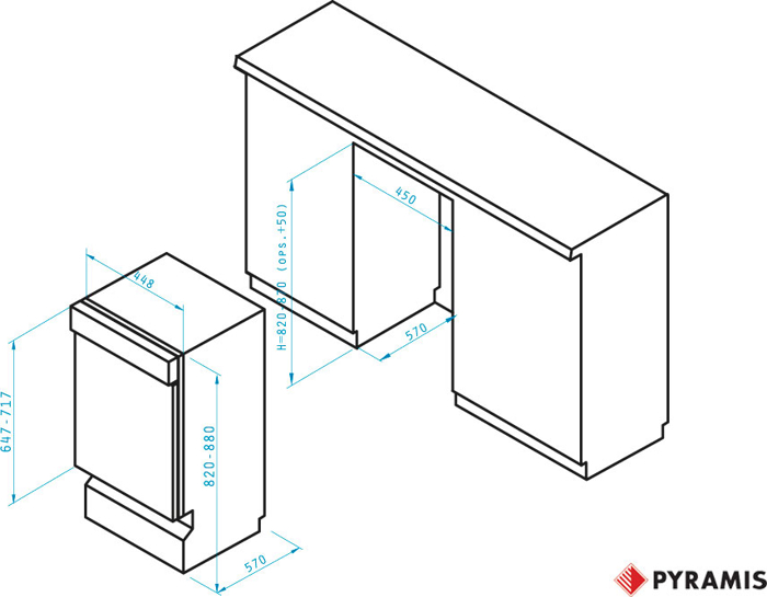 Pyramis DWH 45SI 033000905 (Entoixizomeno Pluntirio Piaton 45cm)