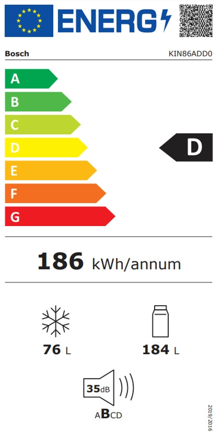 Bosch KIN86ADD0 (Entoixizomenos Psugiokatapsuktis No Frost 177.2x55.8x54.8cm)