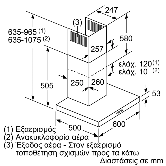 Bosch DWB66BC60 (Aporrofitiras Kaminada 60cm)