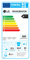 LG RH16U8AVCW (Stegotirio Rouxon A+++ 16kg me WiFi)