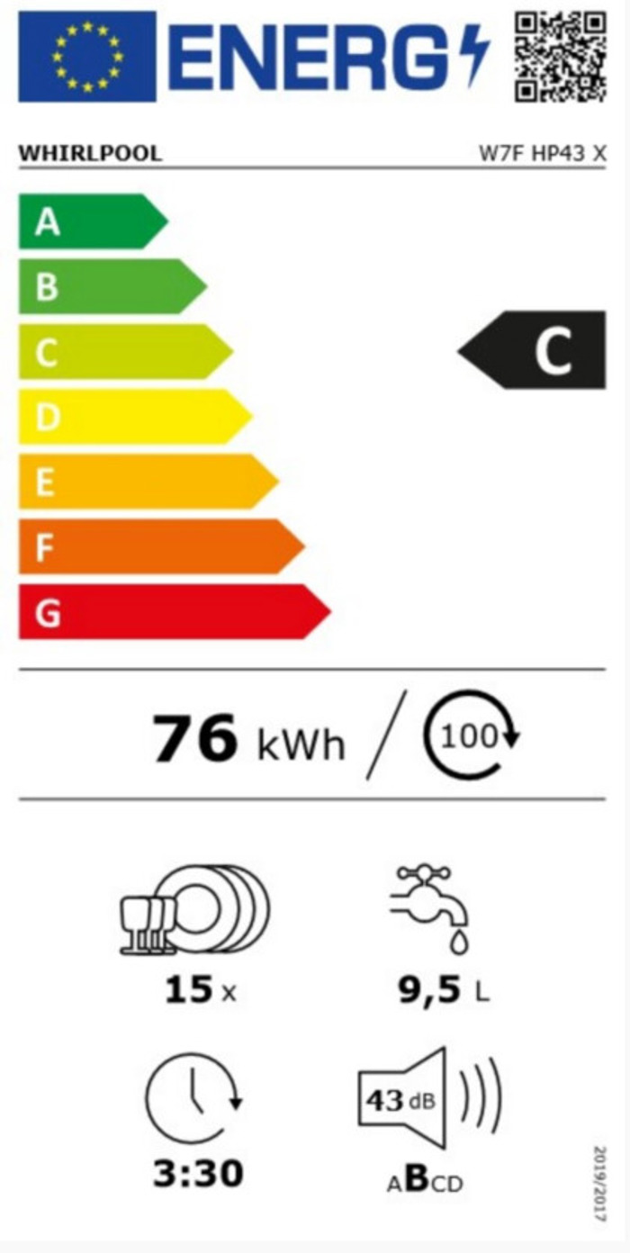 Whirlpool W7F HP43X (Elefthero Pluntirio Piaton 60cm)