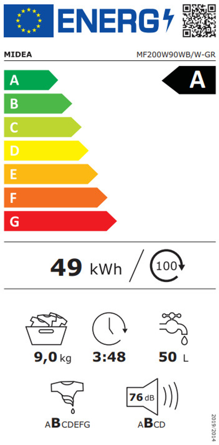Midea MF200W90WB/W-GR Pluntirio Rouxon 9kg 1400 Strofon - 3 ETIS EGuISI