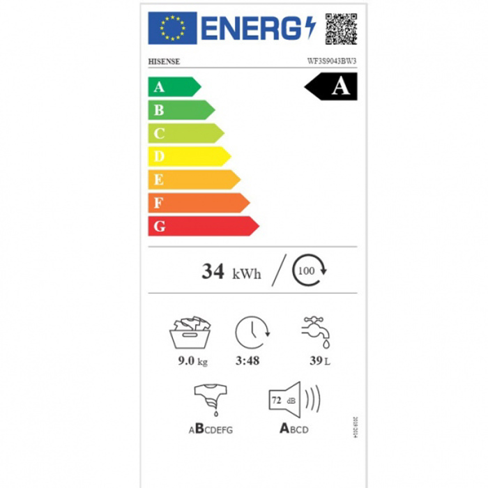 Hisense WF3S9043BW3 Pluntirio Rouxon 9kg 1400 Strofon 5 ETIS EGuISI