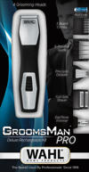 Wahl Groomsman Pro 9855-1016 (Epangelmatiko Epanafortizomeno Trimmer me 4 Kefales)