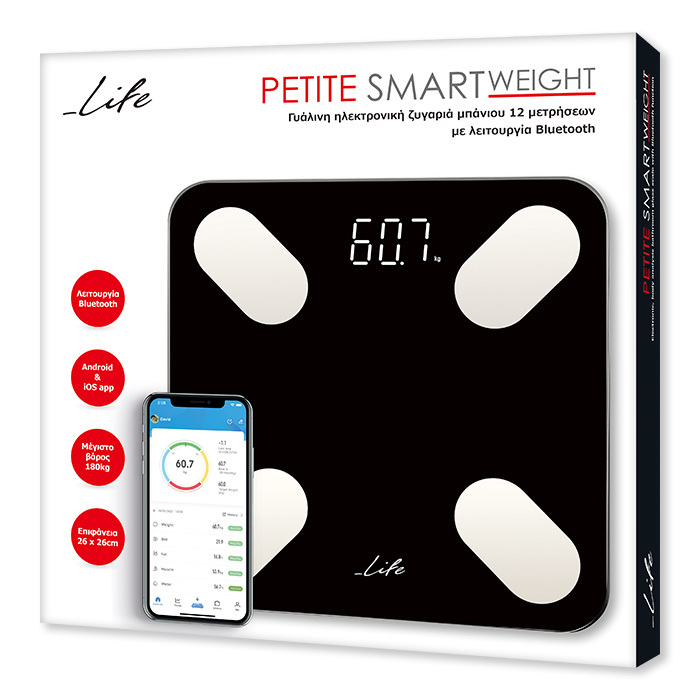 Life Petite Smartweight BT 221-0219 (Zugria Baniou me Lipometriti & Bluetooth Eos 180kg)