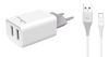 Powertech PT-776 2x USB White (Φορτιστής Σπιτιού & Καλώδιο USB-C) Powertech PT-776 2x USB White (Fortistis Spitiou & Kalodio USB-C)