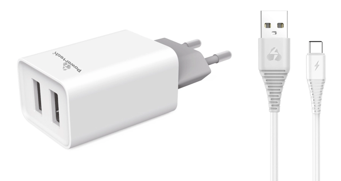 Powertech PT-776 2x USB White (Fortistis Spitiou & Kalodio USB-C)