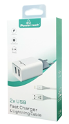 Powertech PT-777 2xUSB White (Φορτιστής Σπιτιού & Καλώδιο Lightning) Powertech PT-777 2xUSB White (Fortistis Spitiou & Kalodio Lightning)