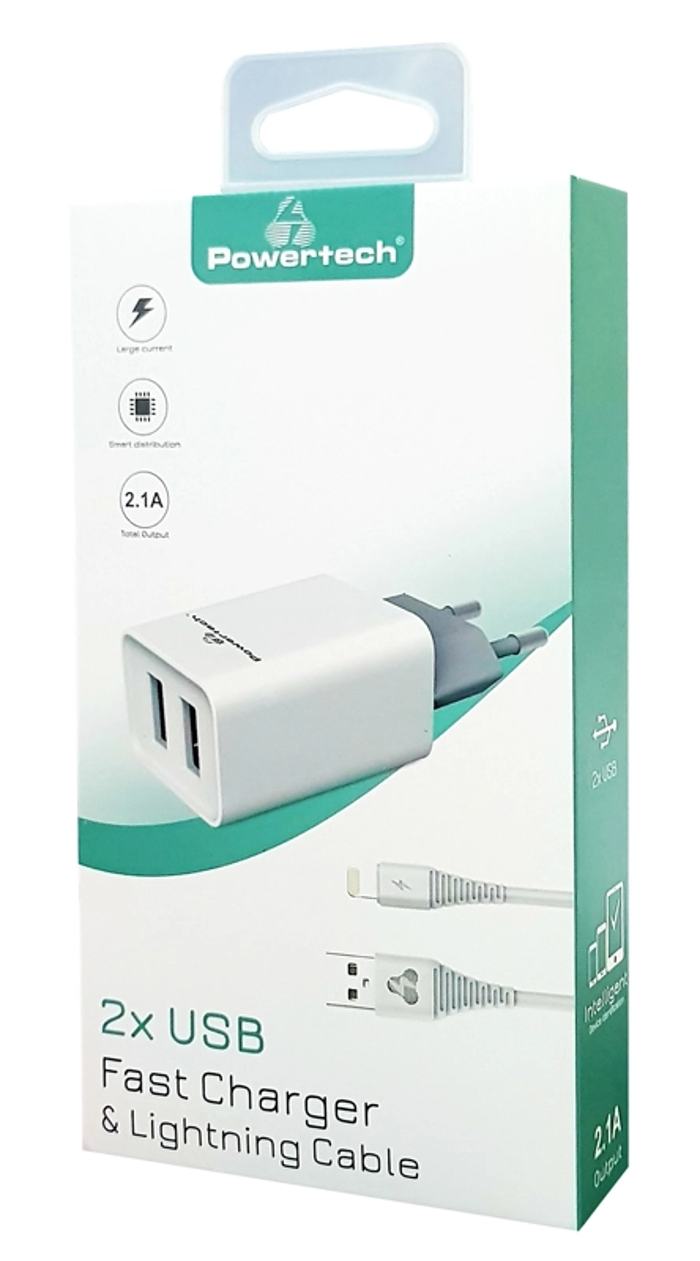 Powertech PT-777 2xUSB White (Fortistis Spitiou & Kalodio Lightning)