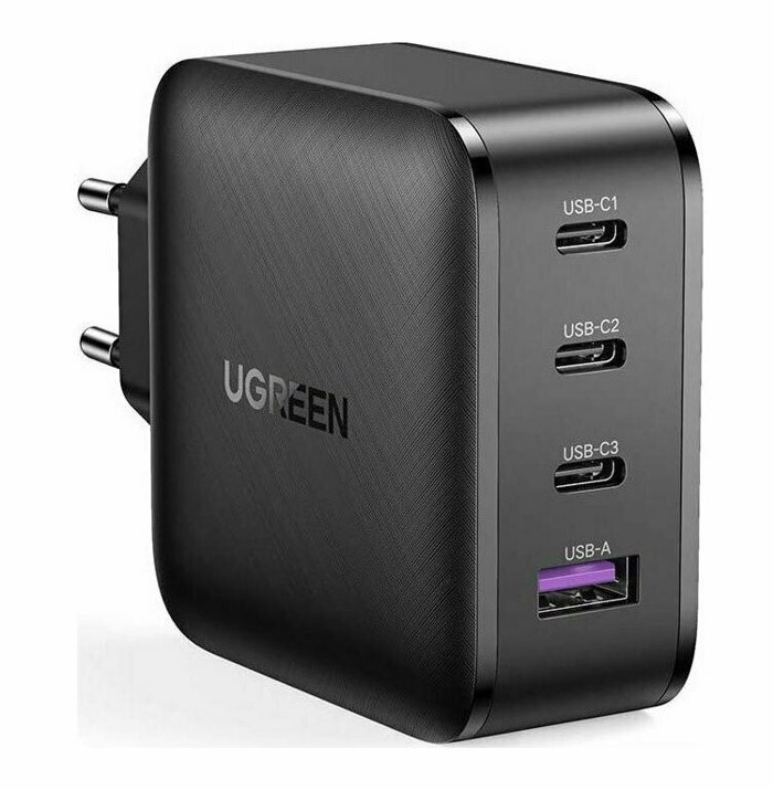 Ugreen CD224 65W PDx3+QC3.0 Black 70774 (Fortistis Spitiou Xoris Kalodio)