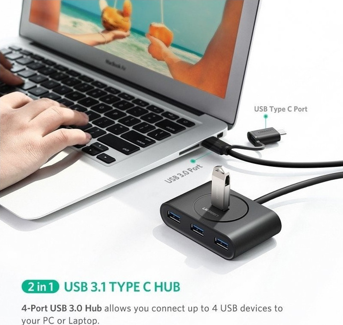 Ugreen CR113 40850 USB Hub Type-C/USB 3.0