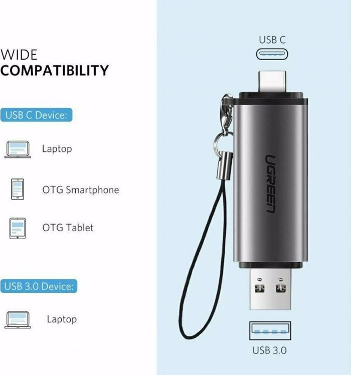 Ugreen CM185 50706 (Card Reader Type-C/USB 3.0 for SD/microSD)