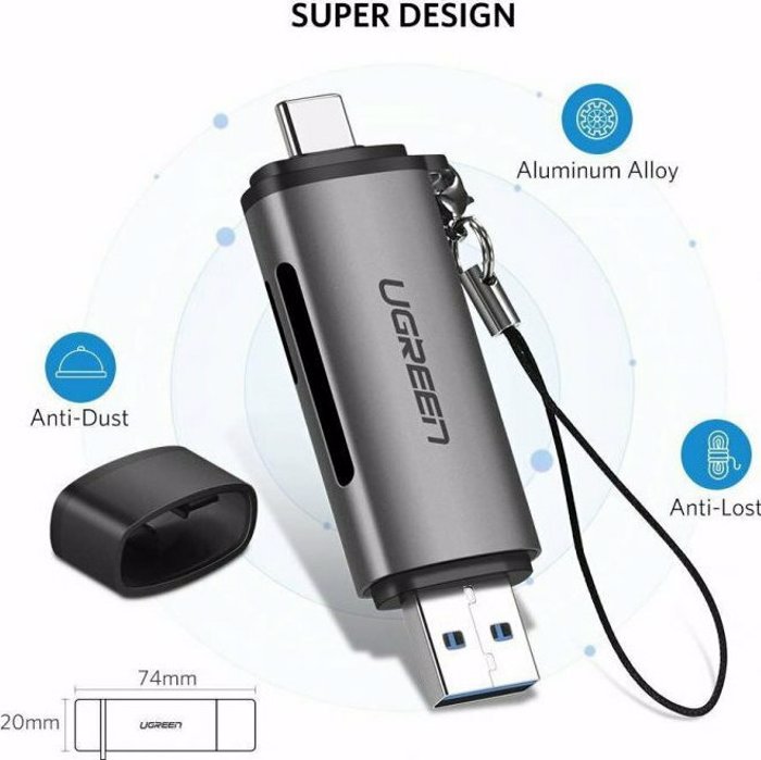 Ugreen CM185 50706 (Card Reader Type-C/USB 3.0 for SD/microSD)