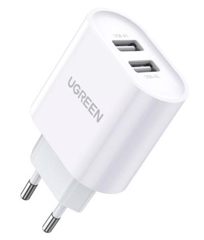 Ugreen CD104 12W Dual USB White 20384 (Fortistis Spitiou Xoris Kalodio)