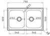 Pyramis Athena Extra 2B 107153101 (Ένθετος Νεροχύτης Inox Γυαλισμένο Μ79xΠ50cm) Pyramis Athena Extra 2B 107153101 (Enthetos Neroxutis Inox Gyalismeno M79xP50cm)